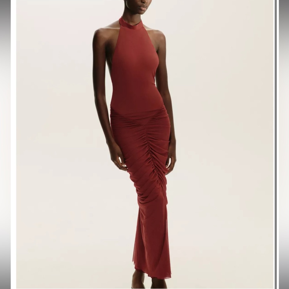 Zara halter combination midi dress - Picture 1 of 4